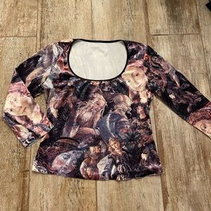 90’s crushed velvet renaissance ladies top